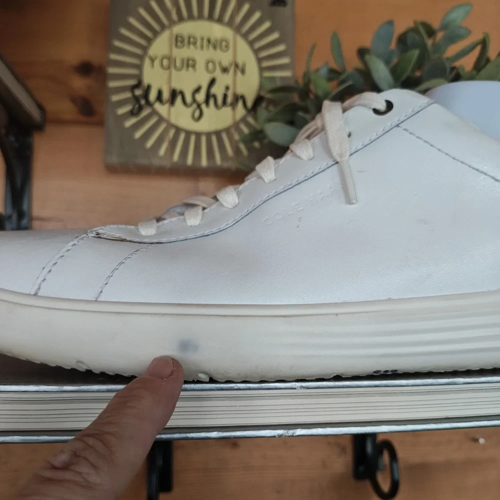 Cole Haan Grand Pro Tennis Sneaker Comfort Shoe White Leather C36922 Preppy 12 M